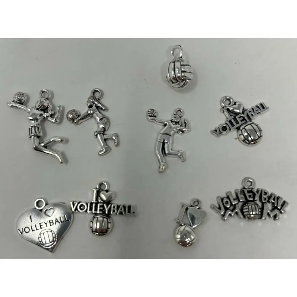 Volleyball Junior Youth Bracelet or‎ Necklace Charms Volleyball Sticker & Ribbon